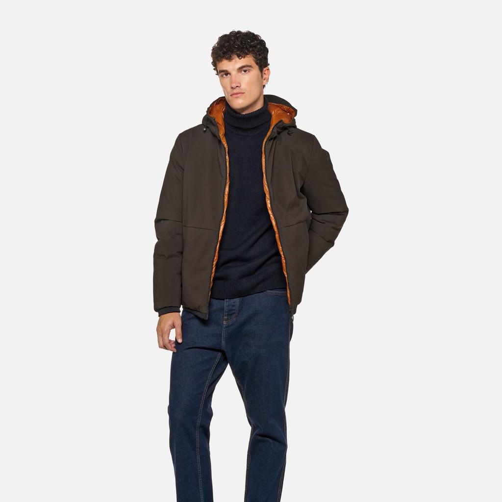 Short down jacket SPHERICA MAN Pumpkin spice/Coffee - image number 0 | GEOX