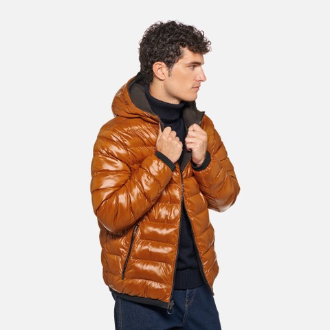 Short down jacket SPHERICA MAN Pumpkin spice/Coffee - image number 3 | GEOX