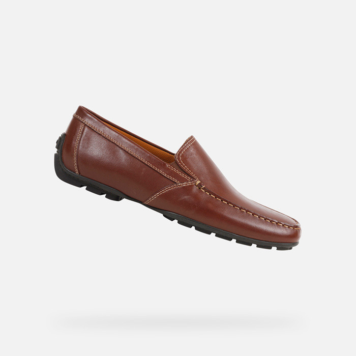 Mocasines de cuero MONER HOMBRE Marrón oscuro | GEOX