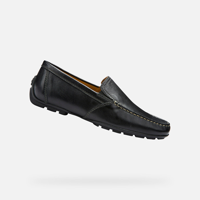 Mocasines de cuero MONER HOMBRE Negro | GEOX