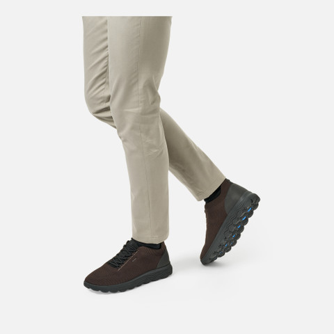 Fabric sneakers SPHERICA MAN Brown/Black - image number 2 | GEOX