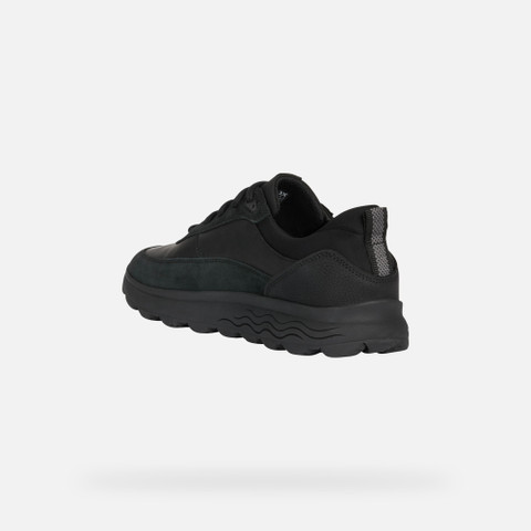 Geox® SPHERICA: Men's Black Low Top Sneakers | Geox® FW22