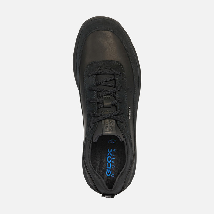 Geox® SPHERICA: Men\'s Black Low Top Sneakers | Geox® FW22
