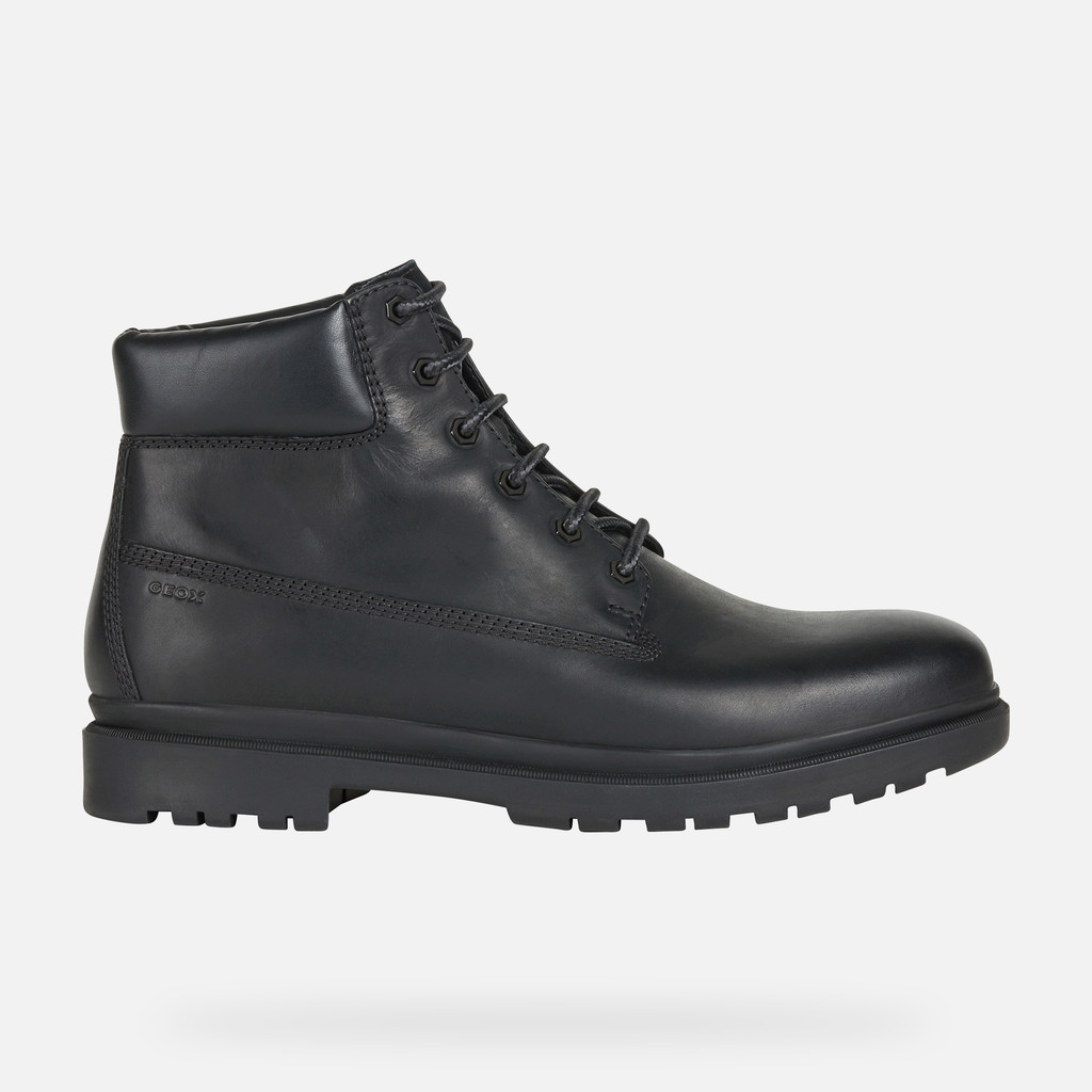 Geox® ANDALO: Men's Black Leather Ankle Boots | FW22 Geox®
