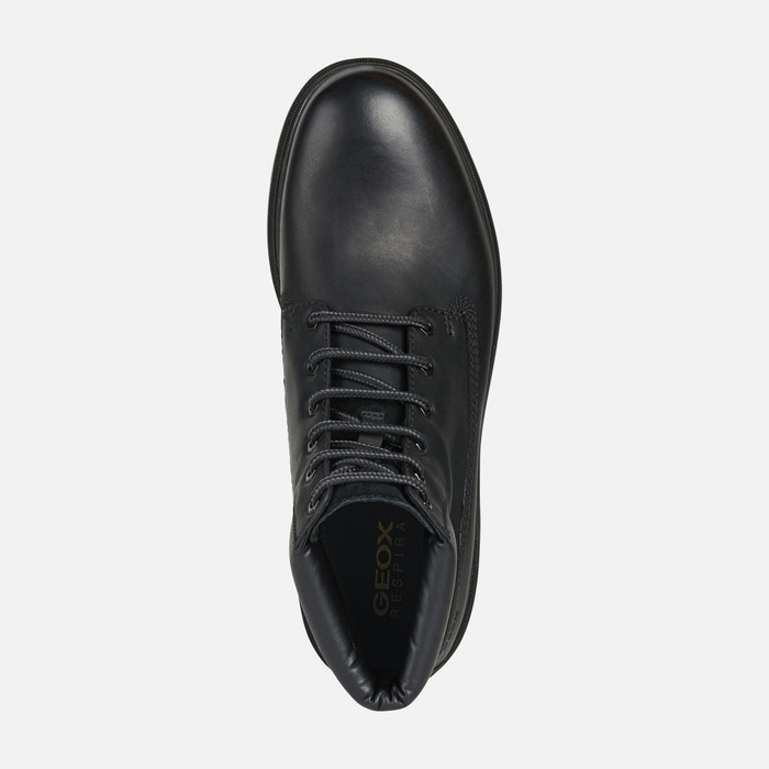 Geox® ANDALO: Men's Black Leather Ankle Boots | FW22 Geox®