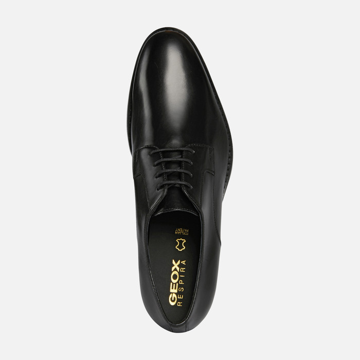 Geox® HAMPSTEAD: Men's Black Leather Shoes | Geox ® Online