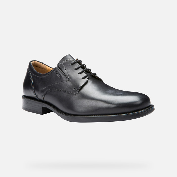 to continue Invite tailor Geox® MO FEDERICO: Men's Black Leather Shoes | FW22 Geox®