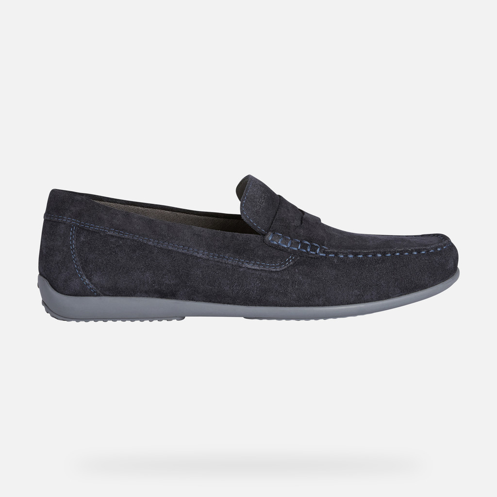 Geox® ASCANIO: Men's Navy Suede Loafers | Geox ® SS23