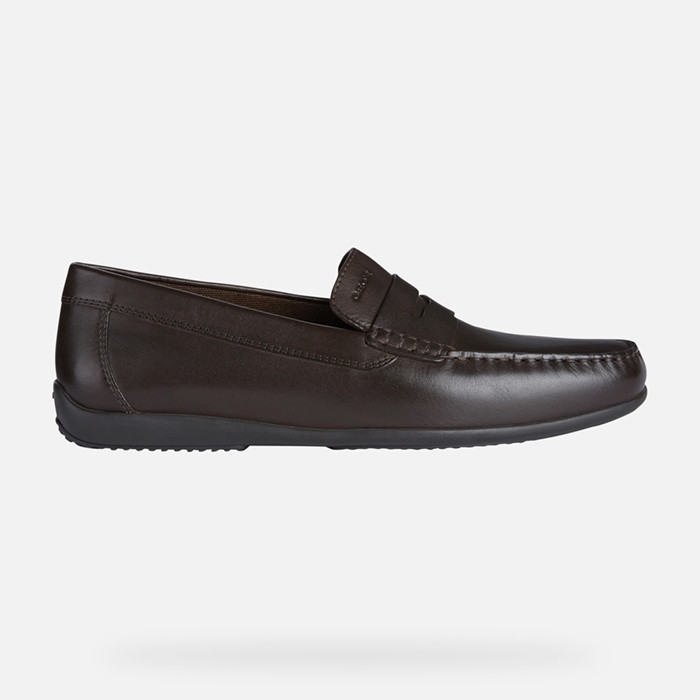 Leather loafers ASCANIO MAN Coffee | GEOX
