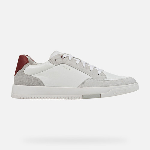 Sneakers SEGNALE MAN White/Dark red | GEOX