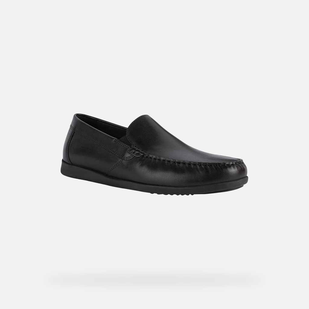 Geox® SILE 2 FIT: Men's Black Leather Loafers | FW22 Geox®