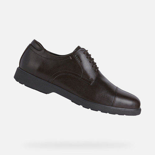 Schwarzer Oxford Lederschuh von Geox Herren Schuhe Elegante Schuhe Geox Elegante Schuhe 