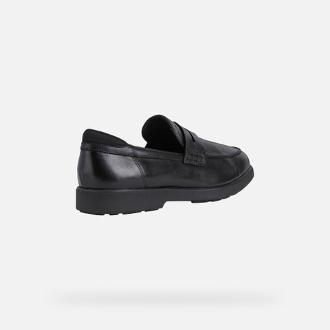 Geox® SPHERICA EC11 WIDE: Leather Loafers black Man | Geox®