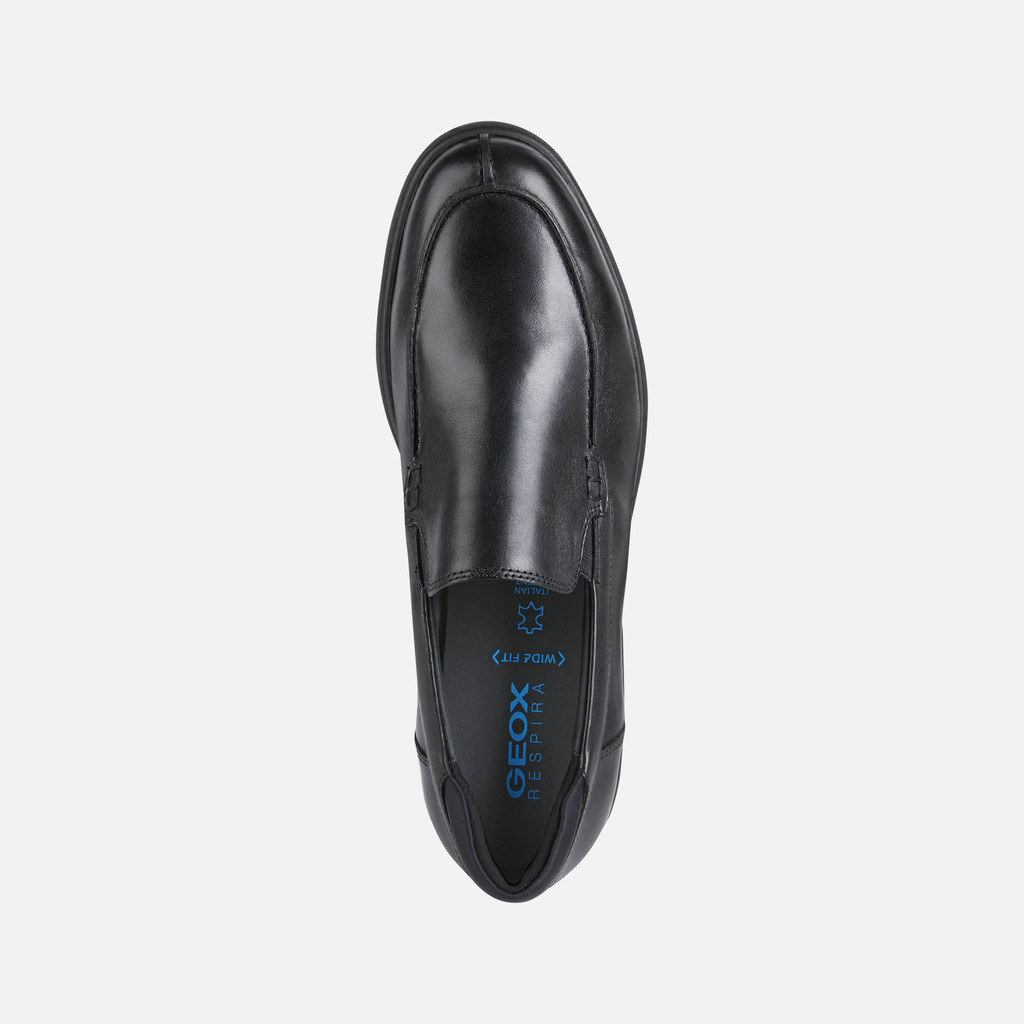 Geox® SPHERICA EC11: Men's Black Leather Loafers | Geox®