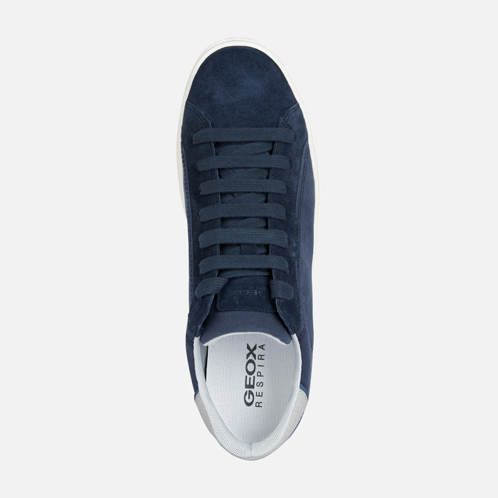 Geox® PIEVE: Men's Blue Low Top Sneakers | Geox ® Online