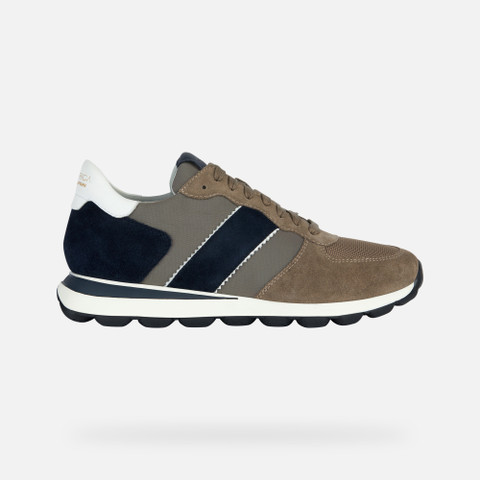 Geox® SPHERICA VSERIES: Men's taupe Low Top Sneakers | Geox®