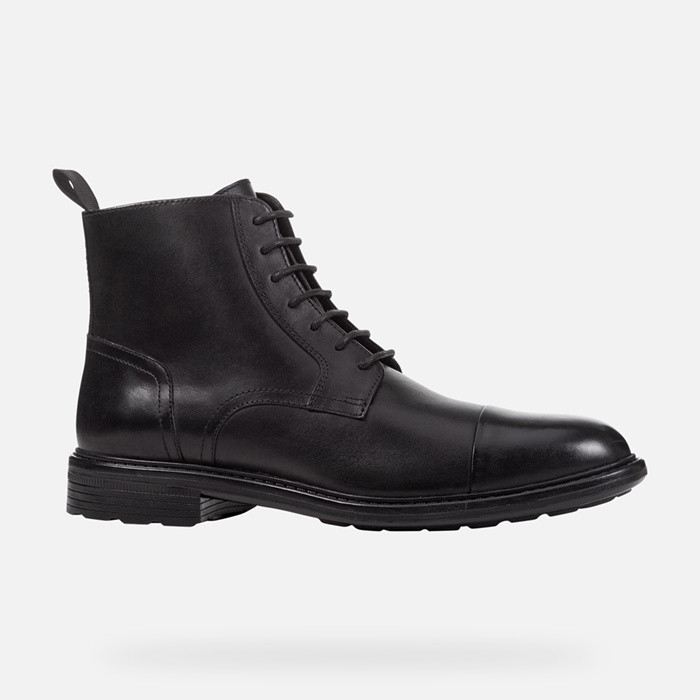 Leather ankle boots WALK PLEASURE MAN Black | GEOX