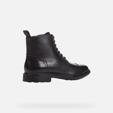 Geox® WALK PLEASURE D: Leather Ankle Boots black Man | Geox®