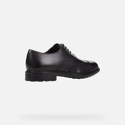 Geox® WALK PLEASURE E: Leather Shoes black Man | Geox®