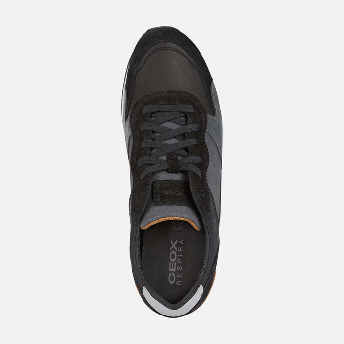 Geox® PONENTE: Men's Black Low Top Sneakers | FW22 Geox®