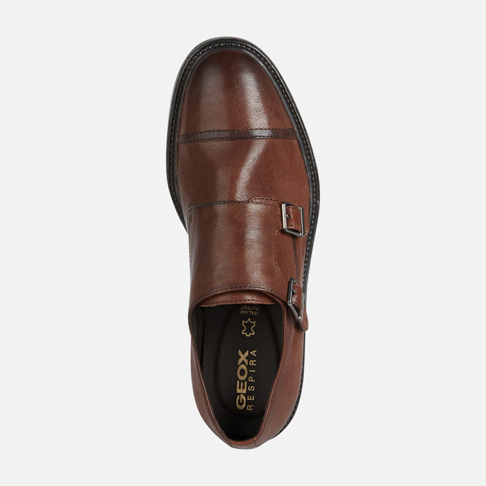 Geox® AURELIO: Men's Chestnut Elegant Shoes | Geox®