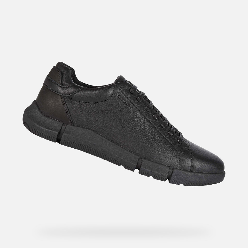 Geox® ADACTER: Men's Black Low Top Sneakers | FW22 Geox®