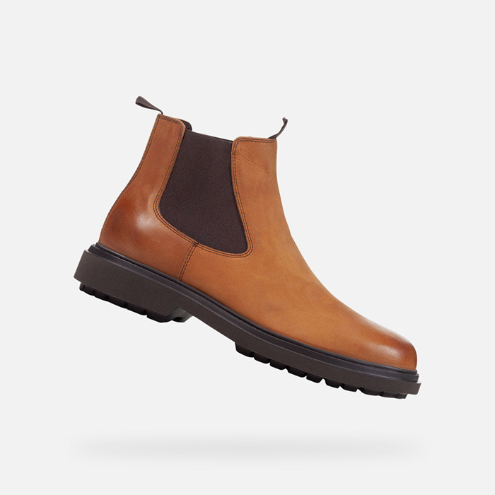 Leather ankle boots FALORIA MAN Mustard | GEOX