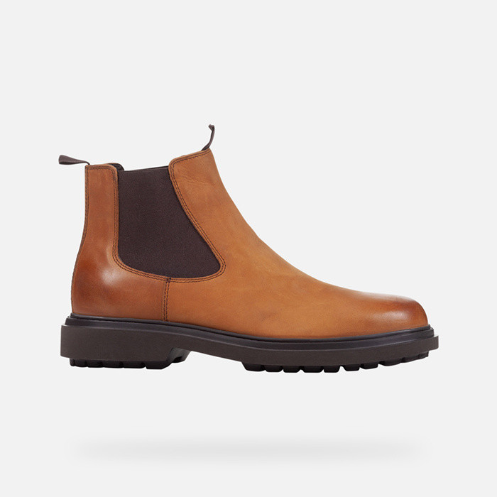 Leather ankle boots FALORIA MAN Mustard | GEOX