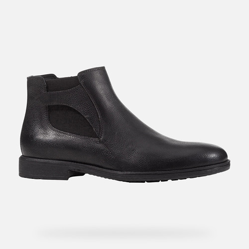 Leather ankle boots JAYLON MAN Black | GEOX