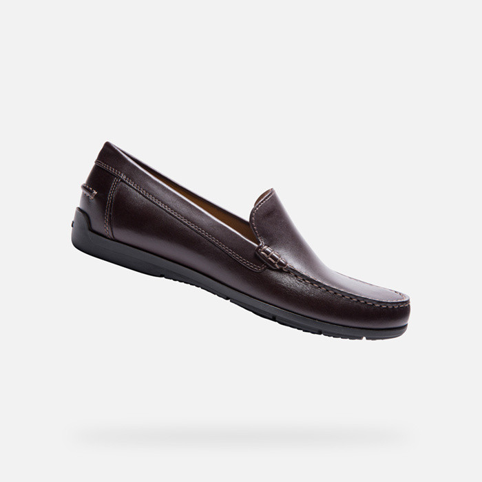 Leather loafers SIRON MAN Coffee | GEOX