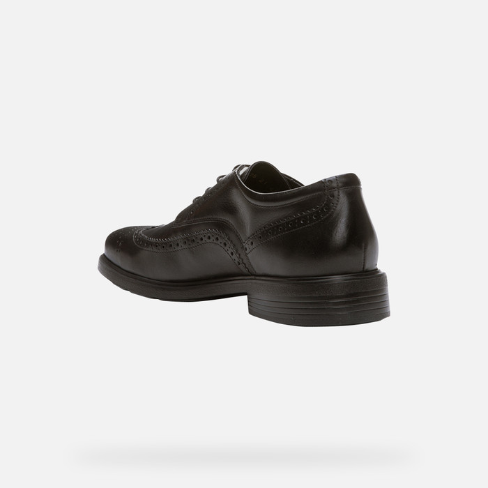 Fiesta Fracción cerebro Geox® DUBLIN: Men's Black Leather Shoes | FW22 Geox®