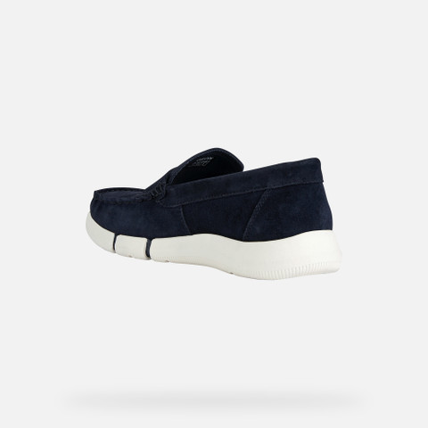 Geox® ADACTER: Men's Navy Suede Loafers | Geox ® SS23