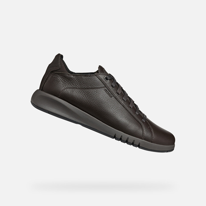Chaussures en cuir AERANTIS HOMME Brun foncé | GEOX