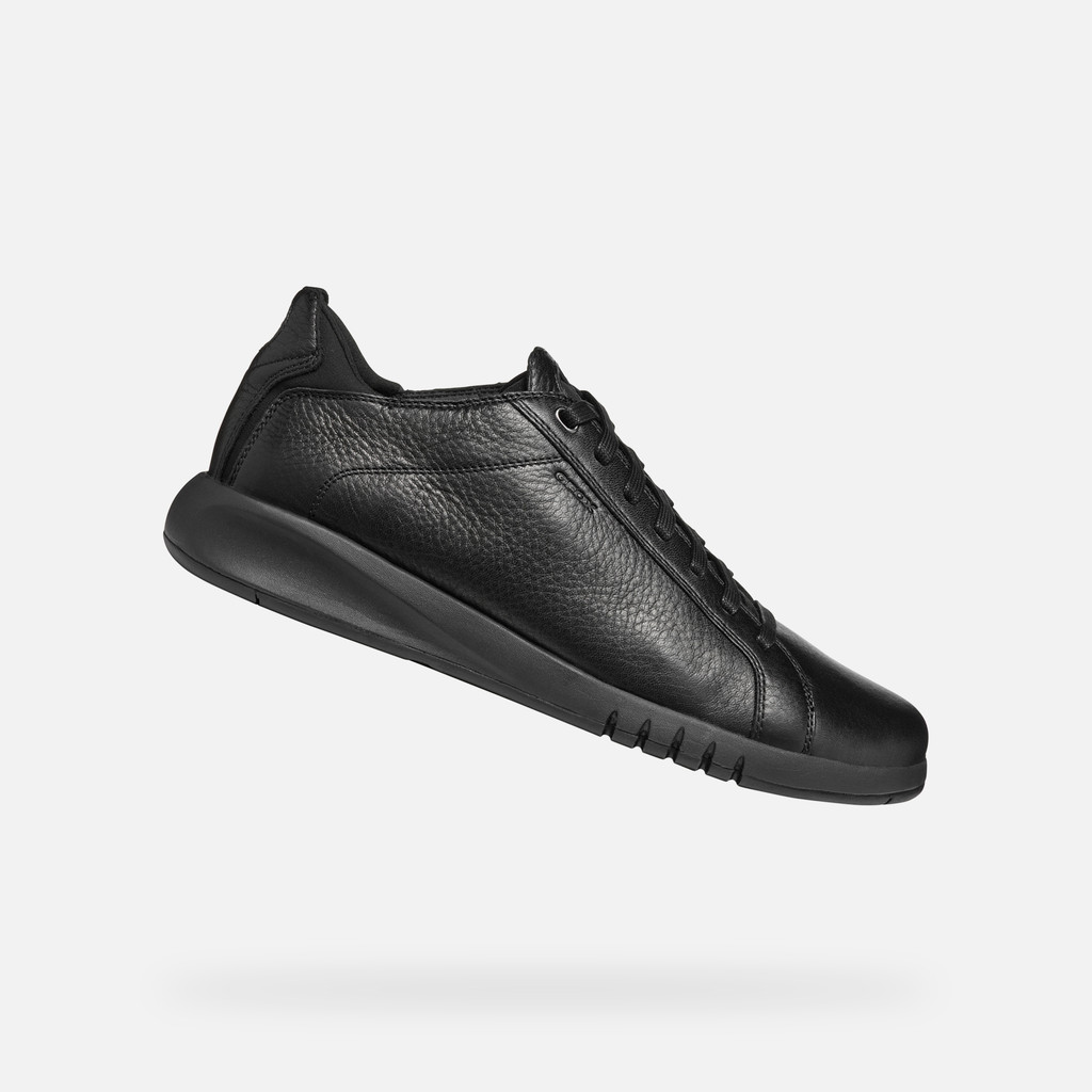 Geox AERANTIS UOMO SCARPE IN PELLE in Nero Geox