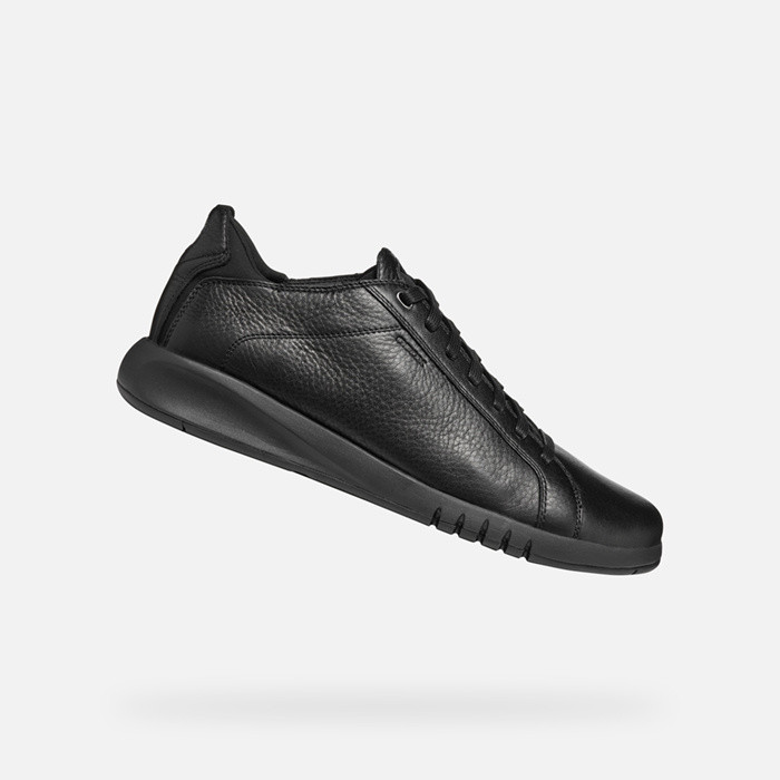 Leather shoes AERANTIS MAN Black | GEOX
