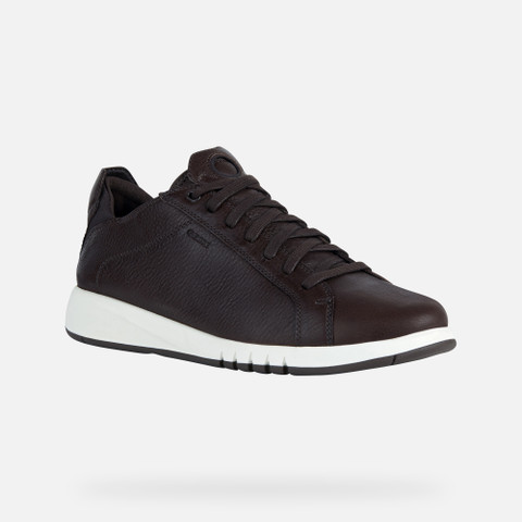 Geox® AERANTIS: Men's Brown Low Top Sneakers | Geox ® Online Store
