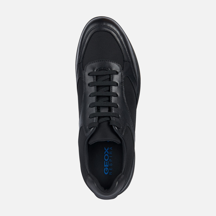 Geox® SPHERICA model EC2: Men's Black Low Top Sneakers | Geox