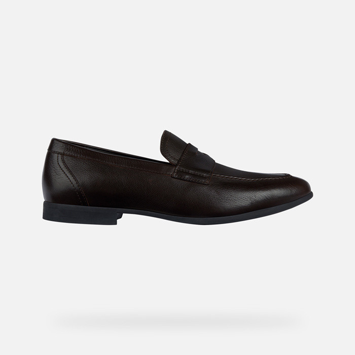 Leather loafers SAPIENZA MAN Dark Brown | GEOX