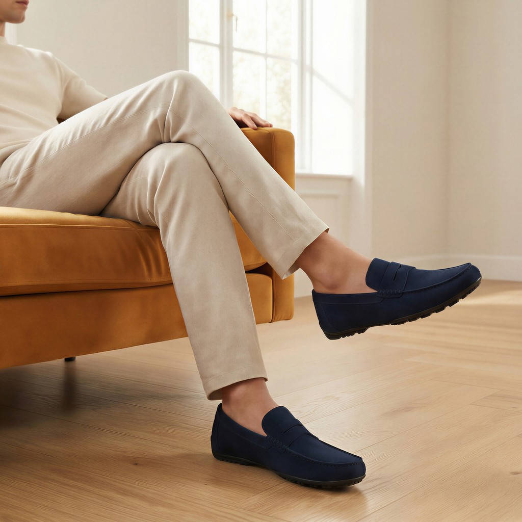 Geox Uomo U25EED: Mocassini In Pelle Blu, Eleganti E Comodi Per Un Look Casual Chic