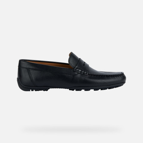 Geox® KOSMOPOLIS +GRIP W: Leather Loafers black Man | Geox®