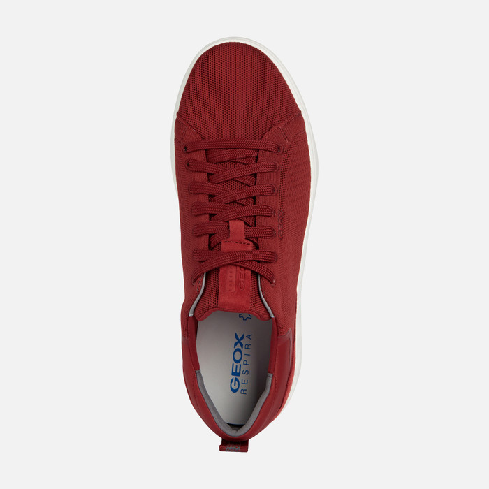 Geox® SPHERICA model EC4: Men's Red Low Top Sneakers | ®