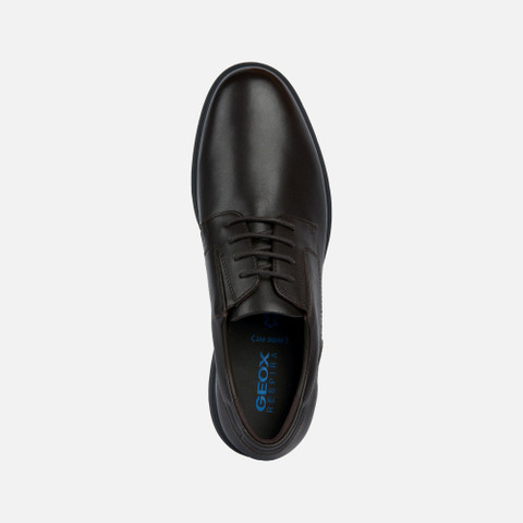 Geox® SPHERICA EC11 WIDE: Men's coffee Leather Shoes | Geox®