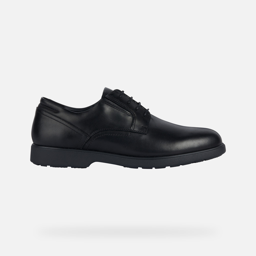 Geox black shop leather shoes