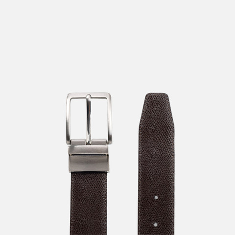 leather belt BELT MAN Black/Coffee - image number 0 | GEOX