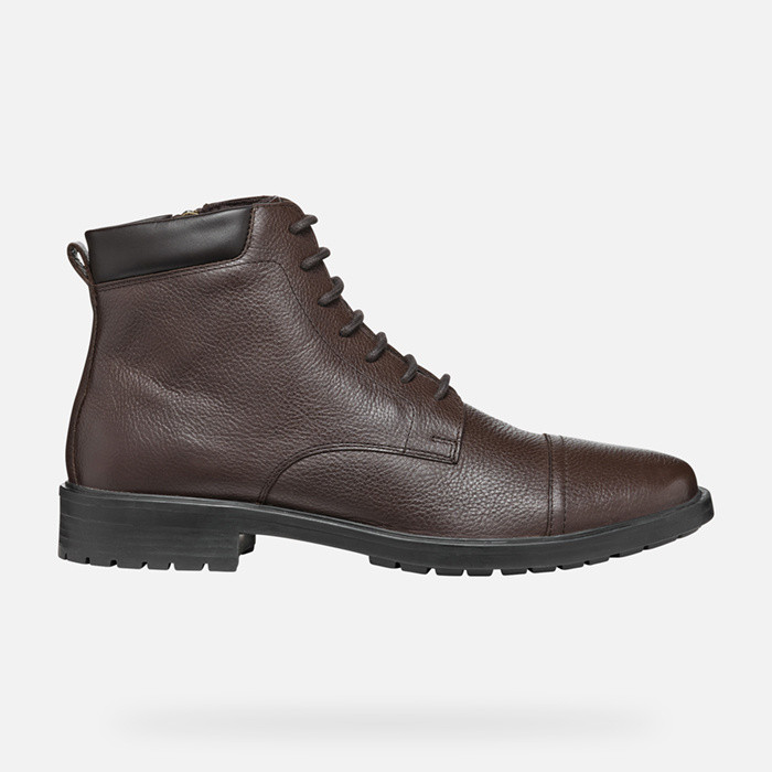 Leather ankle boots KAPSIAN MAN Coffee | GEOX