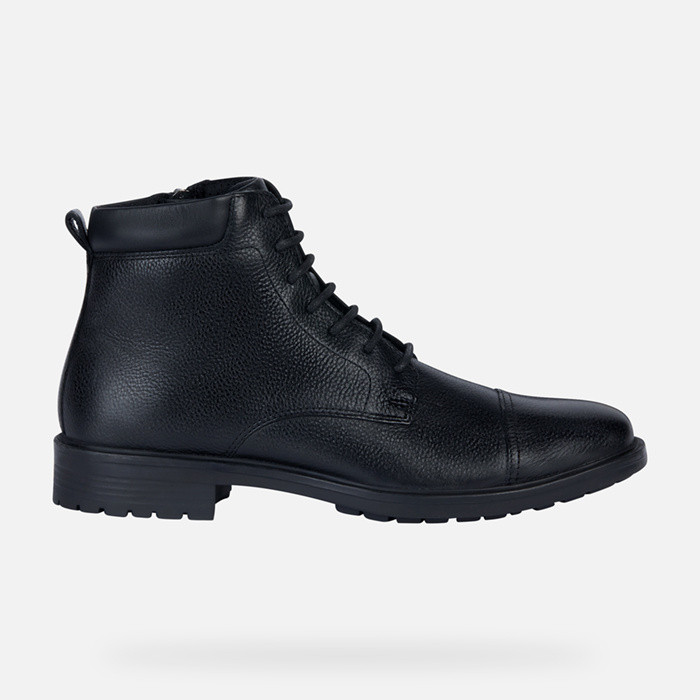 Leather ankle boots KAPSIAN MAN Black | GEOX