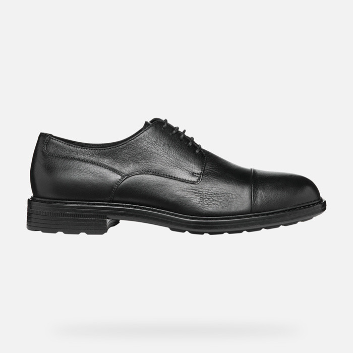 Leather shoes WALK PLEASURE MAN Black | GEOX