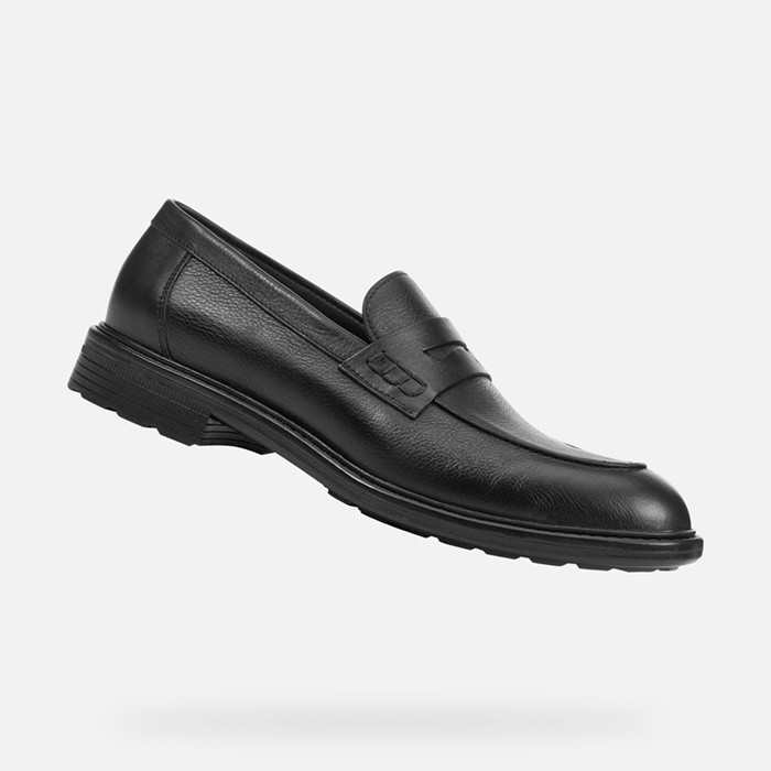 Leather loafers WALK PLEASURE MAN Black | GEOX