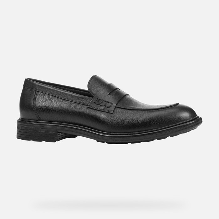 Leather loafers WALK PLEASURE MAN Black | GEOX
