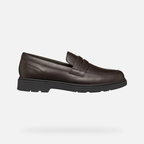 Leather loafers SPHERICA EC1 MAN Coffee - image number 1 | GEOX